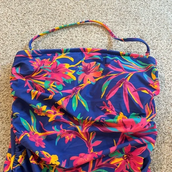 J. Crew Factory Strapless one-piece Swimsuit Size Small floral print - Picture 3 of 6